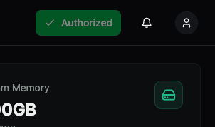 Authorized status shown in the Hypanel header