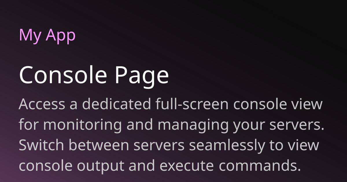 Console Page